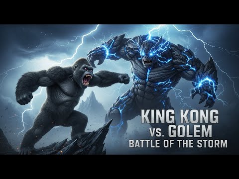 King Kong vs Thunderstorm Golem: The Ultimate Storm Battle on Skull Island! ⚡🦍
