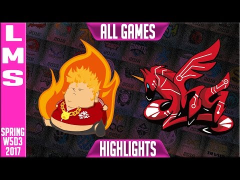 Fireball vs AHQ Highlights All Games - LMS W5D3 Spring 2017 FB vs AHQ All Games