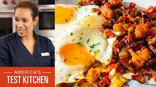 How to Make Spanish Migas with Fried Eggs