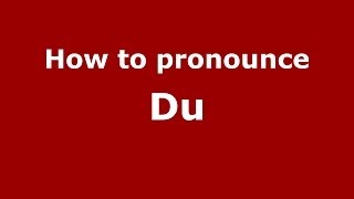 How to pronounce Dǔ