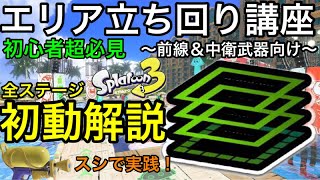 【スプラ3】初動の動きが1番大事！”ガチエリア”立ち回り講座！全ステージの初動を徹底解説！【スプラトゥーン3】【スプラ3】【寿司】【スシ】【シューター】【前線武器】【初心者講座】【ルール解説】【打開】