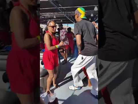 Loxley, Janet, and Anita dancing during SALSOGA '24 Boat Party