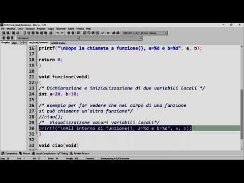Linguaggio C - Variabili locali.