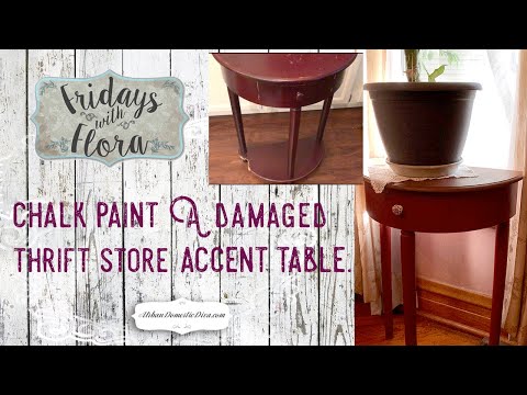 How to Chalk Paint a Table, Damaged and Scratched, and Paint a Knob Decoratively, EP: 98 FWF