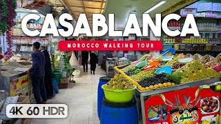 🇲🇦 Hay Hassani Market - Casablanca, Morocco Walking Tour - 4K 60FPS HD