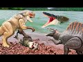 D Rex Vs T Rex Mosasaurus Spinosaurus Underwater Battle Jurassic World Rebirth