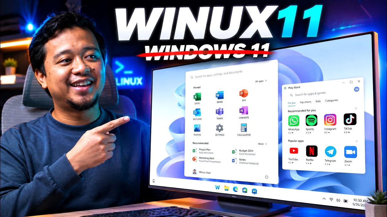 GOKIL! Cobain WINUX11 OS Linux Yang Mirip WINDOWS 11, Support Android?