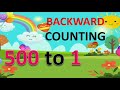 reverse counting 500 to 1 , Backward counting, 500 to 1, Back counting 500 to 1, ulti ginti