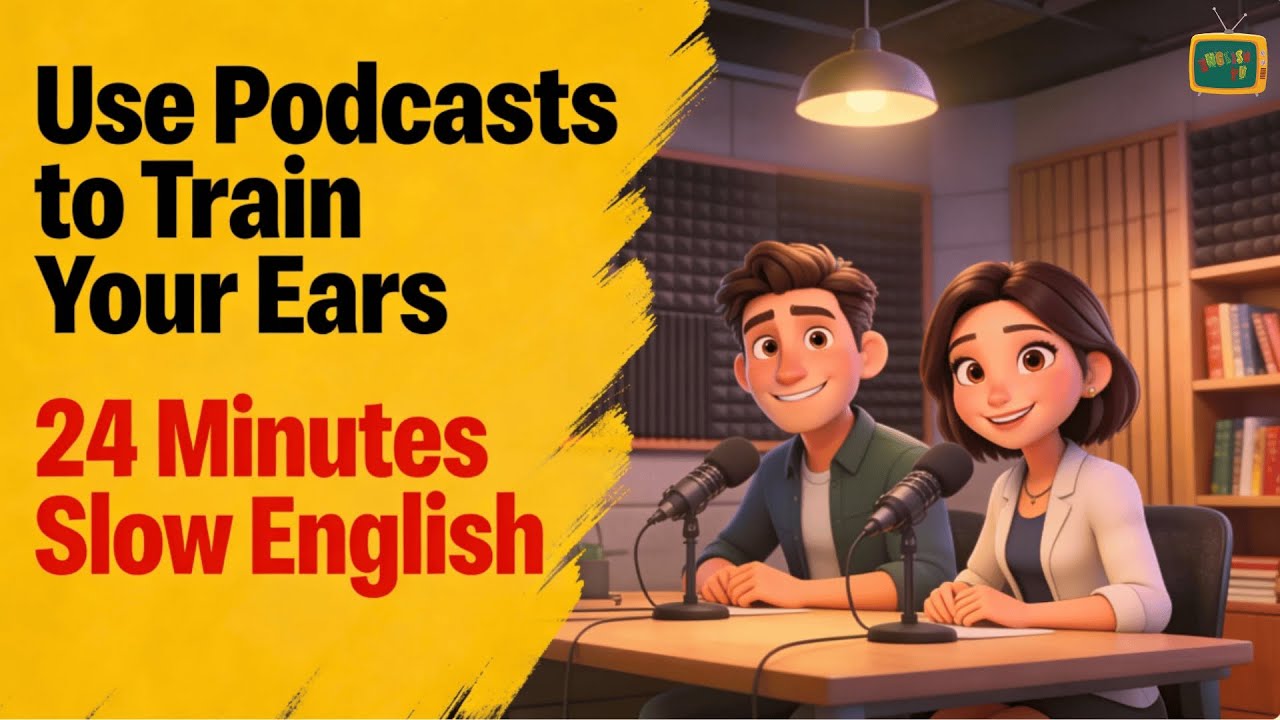 Use Podcasts to Train Your Ears | Slow English Listening Practice | Shadowing for Beginners