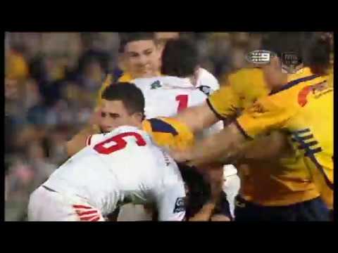 Trent Barrett punches PJ Marsh - Eels vs Dragons 2005