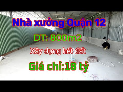  XƯỞNG CHÍNH CHỦ - Q,12 - 800m2 THỔ CƯ - GIÁ CHỈ: 16 TỶ TRỌN SỔ