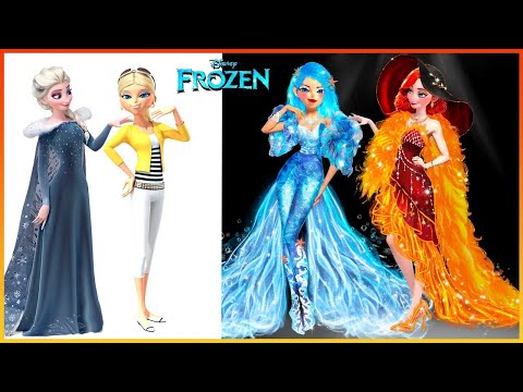 Elsa Frozen, Miraculous Chloe Glow Up Into Elemental Ember Lumen, Brook Ripple | Fashion Wow