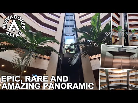EPIC & RARE ATLAS Classe A/SM Slim Traction Panoramic Elevator - Riverplaza Hotel - GO, BR