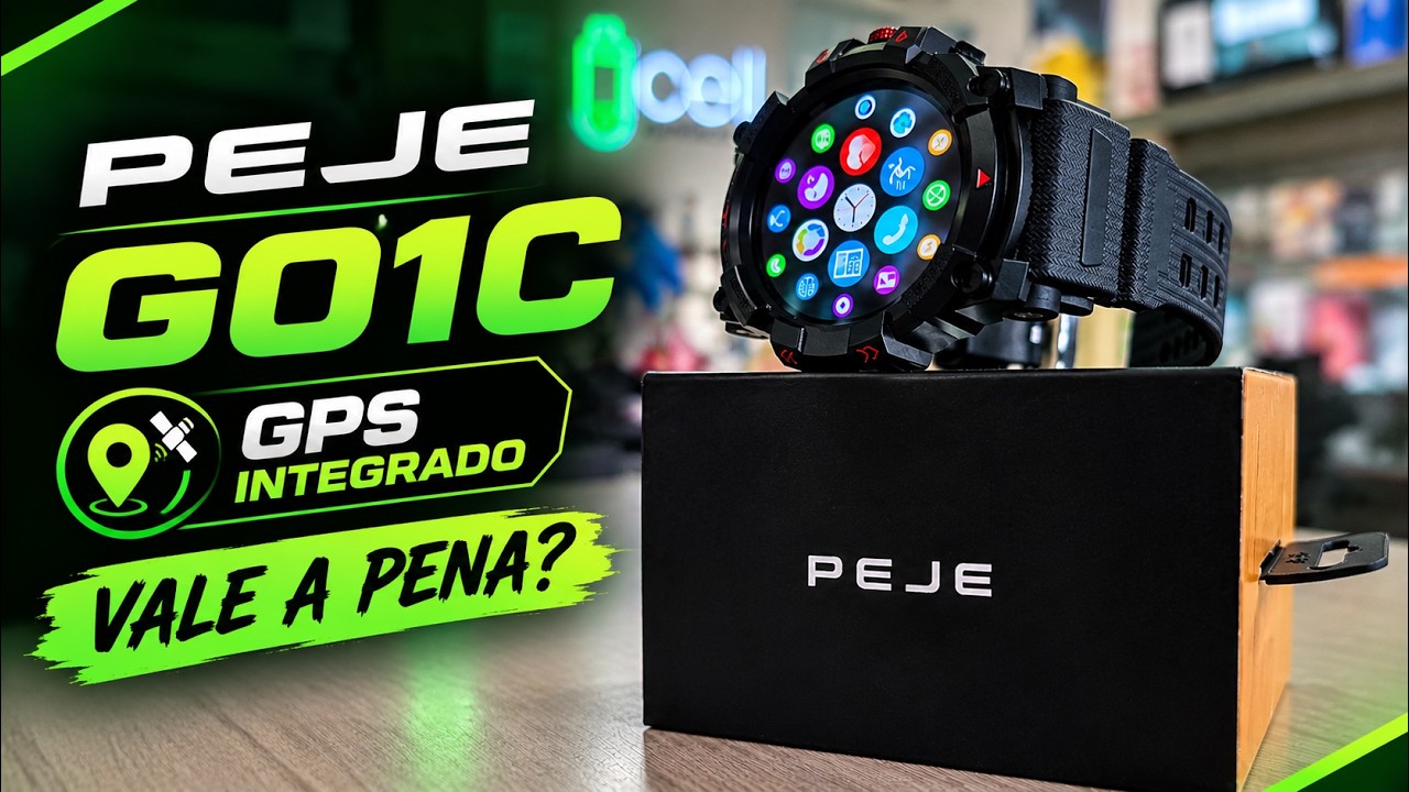 Miniatura da avaliação em vídeo de Smartwatch PEJE Band 1 Feminino Tela HD 1,45 Polegadas