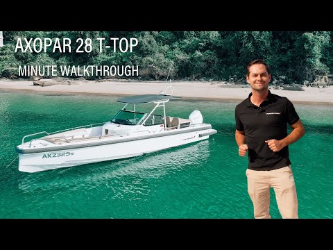 AXOPAR 28 T-TOP (2020 model) Minute Walkthrough by Eyachts