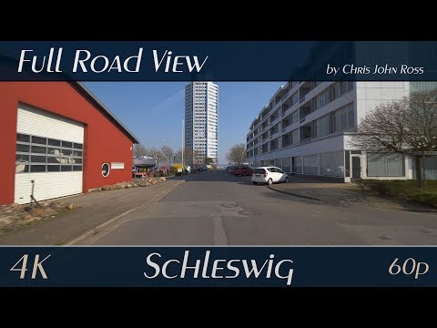 Schleswig, Germany: Callisenstraße - Wikingerturm - 4K (UHD/2160p/60p) - Autofahrt- Car Ride Video