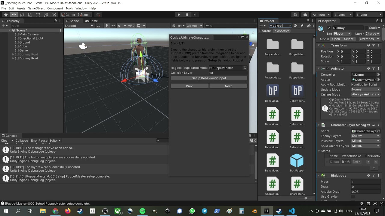 Ultimate Character Controller with Puppet Master: character jitter issue (step-by-step guide)