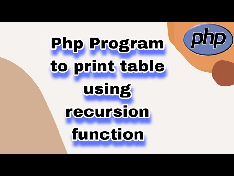 Php Program To Print Table Using Recursion Functionlearn Php Program Logic In Programming