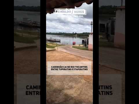 Caminhão cai no Rio Tocantins entre Tupiratins e Itapiratins #shorts #caminhão #cai #videoviral #net