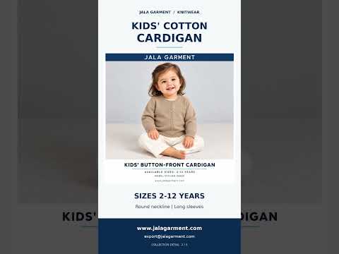 Kids’ 100% Cotton Button-Front Knitted Cardigan video 6