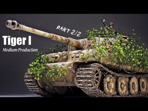 TIGER I camouflaged with plants - Part 2 - 1/35 TRUMPETER - Tank Model - [ Painting - weathering ]