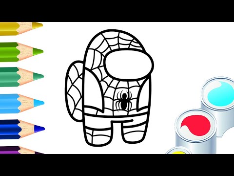 DRAW AMONG US SPIDERMAN SKIN | COLORING IMPOSTER SPIDERMAN