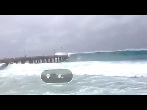cyclon at diu beach watch this video