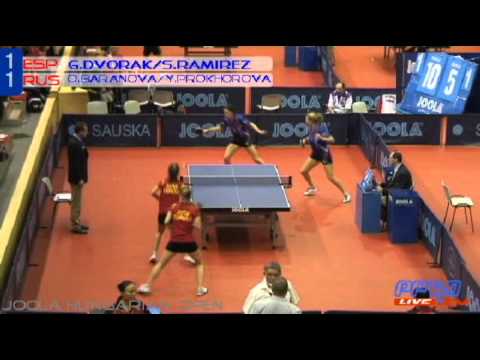 Table Tennis Dvorak & Ramirez vs Baranova & Prokhorova Pro Tour 2010 Hungary by ppko.tv