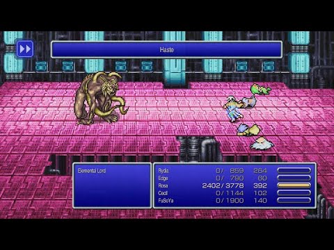 Final Fantasy IV Pixel Remaster: Rosa solo vs Four Elemental Lords