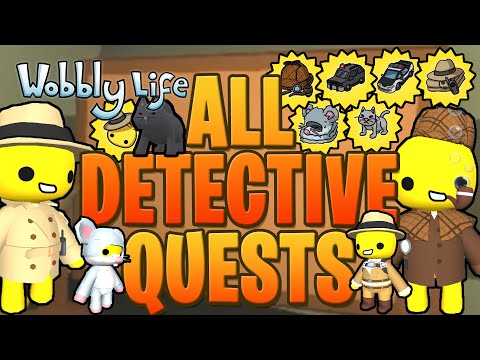 ALL DETECTIVE QUESTS 🕵️ OUTFITS, CARS + PET | Wobbly Life 2024+