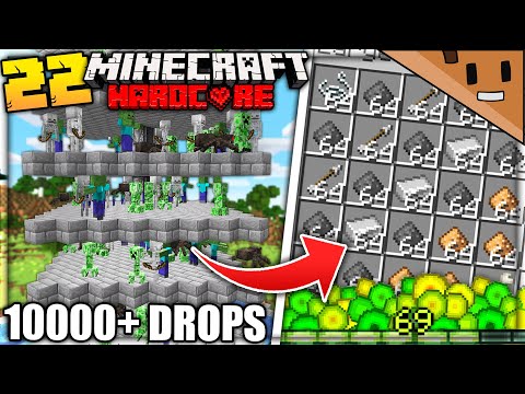 I Built an AUTOMATIC Mob Loot Farm in Minecraft Hardcore! (#22)