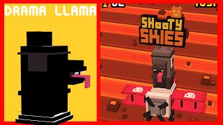 SHOOTY SKIES Secret Characters DRAMA LLAMA Unlock! | Get a High Score w Hooty & the Blowfish Blobby!