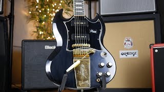 Video thumbnail for Gibson Custom SG Custom P90 VOS, Maestro Trem, Lamp Black by GAK