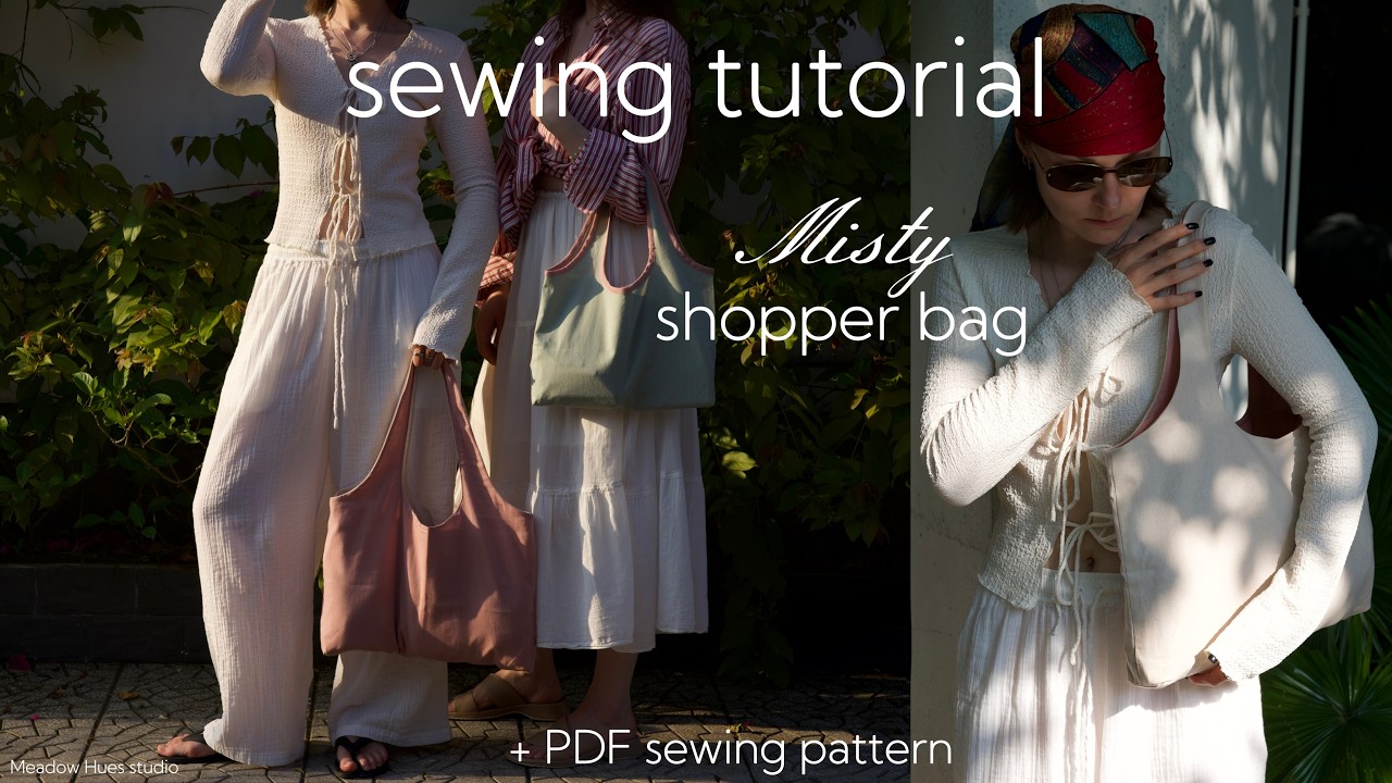 Beginner PDF Sewing Pattern | Misty Shopper Bag: 2 Sizes & 2 Styles