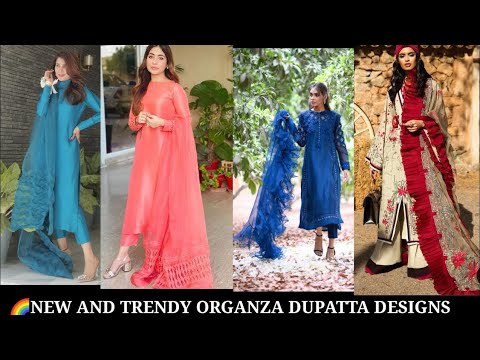 New and trendy organza dupatta design/zunaira design