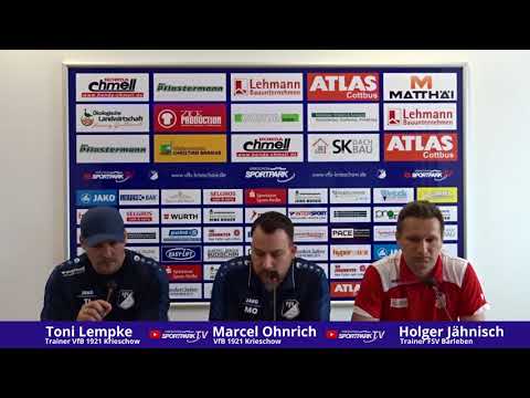 Pressekonferenz nach dem Spiel VfB 1921 Krieschow vs. FSV Barleben
