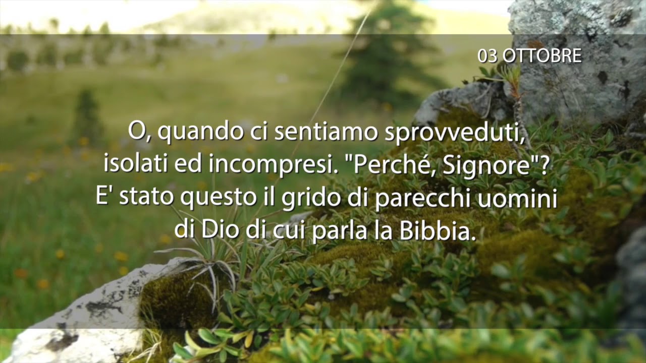 Meditazione del 03 Ottobre 2018 “PERCHÈ, SIGNORE?”