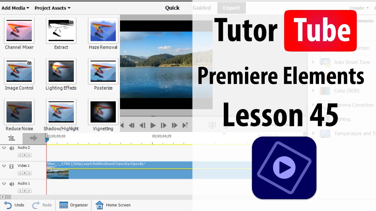 Premiere Elements - Lesson 45 - Adding Transitions in between Clips in Guided Edit Mode