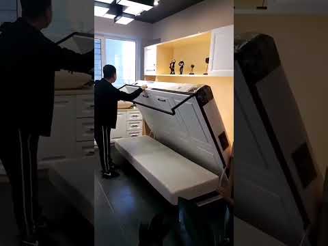 Amazing Horizontal Murphy bed with sofa  #cama #invisible #wall #foshan_murphy