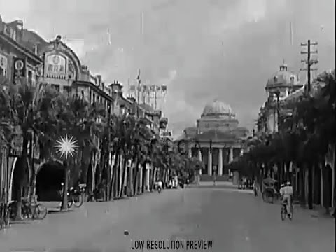 1937 (período da Restauração Japonesa) Paisagem urbana de Taipei Cenário dentro da cidade e Dadaocheng