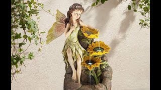 Garden Fairy with Sunflowers Floor Fountain