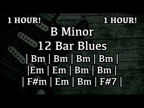 1 HOUR B MINOR 12 BAR BLUES SLOW GROOVE DARK MOODY BACKING TRACK -  JAM TRACK FOR SOLOS /IMPROV