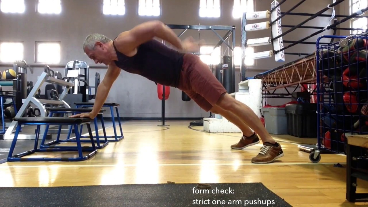 :: form check: strict one arm pushups (progression) ::