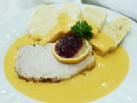Svickova: Czech Roast Pork with Vegetable Cream Sauce and Dumplings