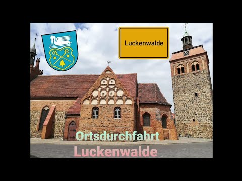 Stadtdurchfahrt Luckenwalde Boulevard, Shoppingmall, Bahnhof, Baumarkt City Tour drive in Germany