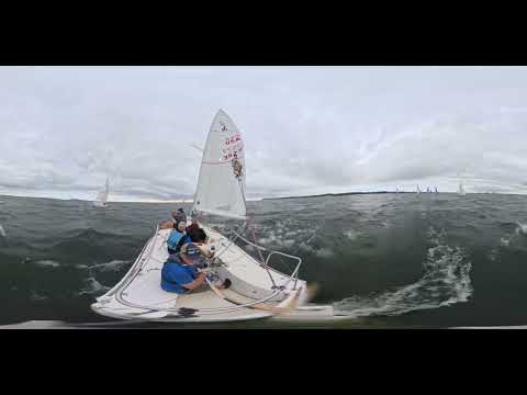 2025 J24 Brew City Regatta 8-17-2025 Race #2.  Start, Recall, 2nd Start, Windward Rounding