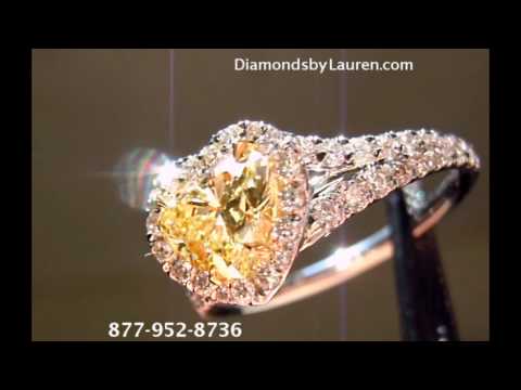 1.01ct Heart Shape Fancy Light Yellow SI1 Diamond Custom Made Halo Diamond Ring