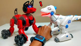 Robotic Trex Dinosaur Vs Robotic Dog Unboxing - Chatpat toy tv