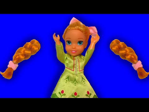 Elsa and Anna toddlers- Anna cuts her braids