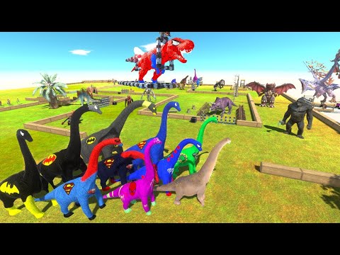 BRACHIOSAURUS  RELEASE CARNIVORE DINOSAURS in PARKOUR ROAD - ARBS